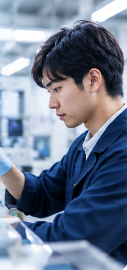 半導体の試料を扱う技術者のイメージ
